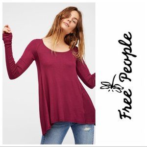 NWT Free People January Long Sleeve Top Merlot